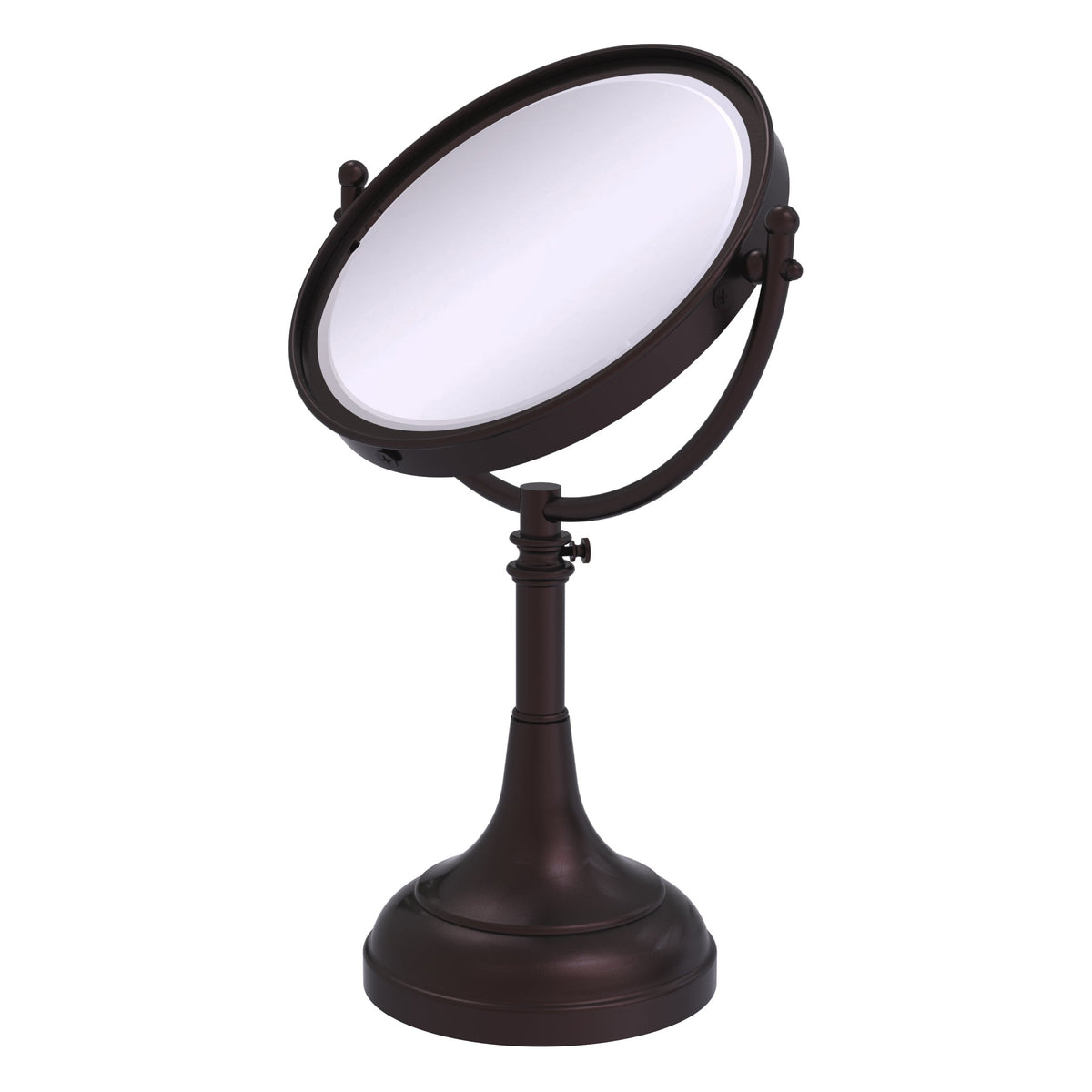 Allied Brass 8-in x 23.5-in Satin Chrome Double-Sided Magnifying Countertop Vanity Mirror