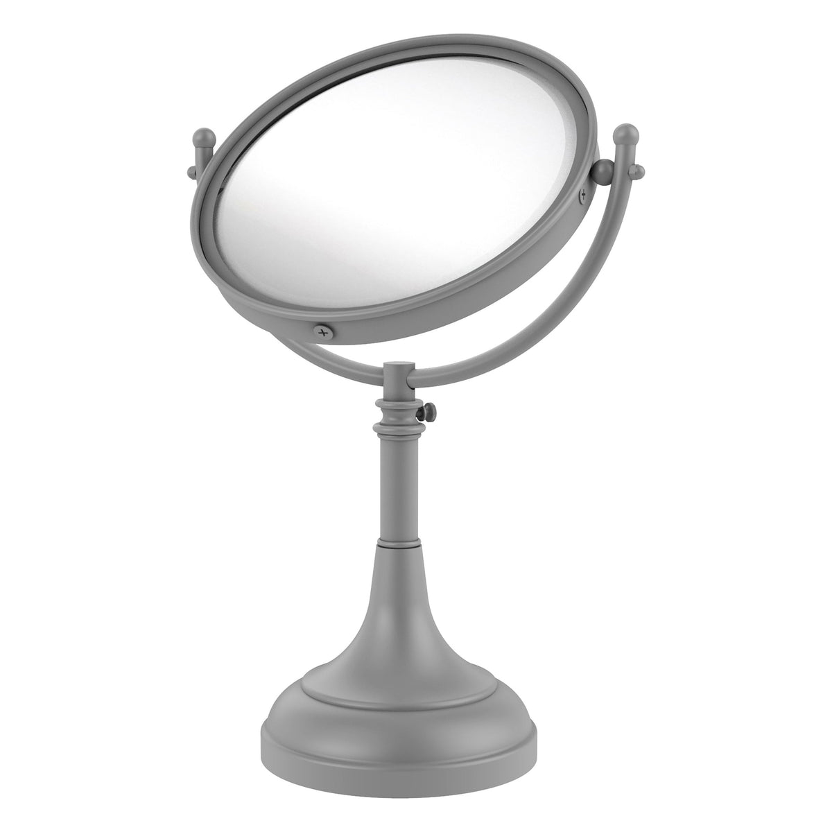 Allied Brass 8-in x 15-in Matte White Double-Sided Magnifying Countertop Vanity Mirror