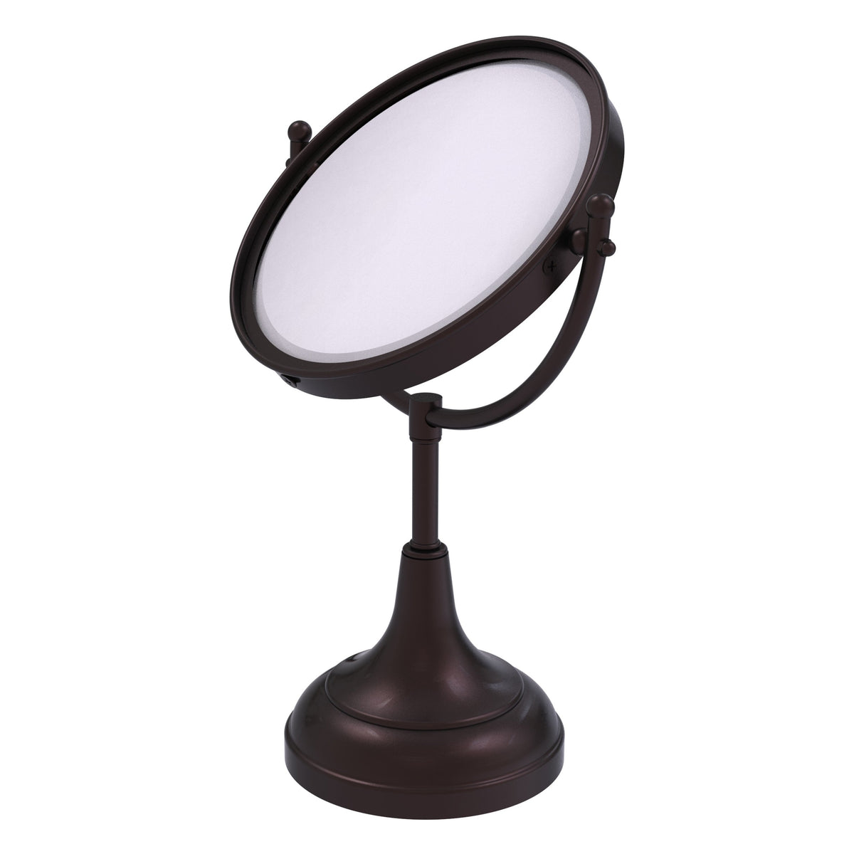 Allied Brass 8-in x 15-in Matte Gray Double-Sided Magnifying Countertop Vanity Mirror