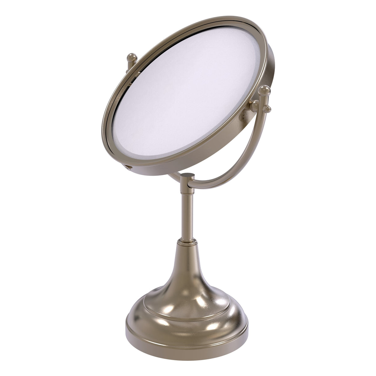Allied Brass 8-in x 15-in Matte White Double-Sided Magnifying Countertop Vanity Mirror
