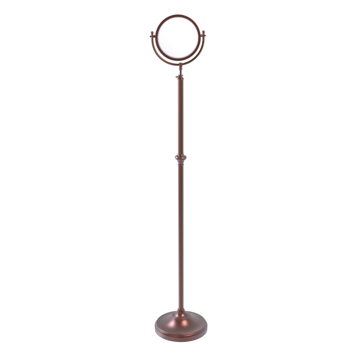 Allied Brass 10.5-in x 68-in Satin Brass Double-Sided Magnifying Freestanding Vanity Mirror