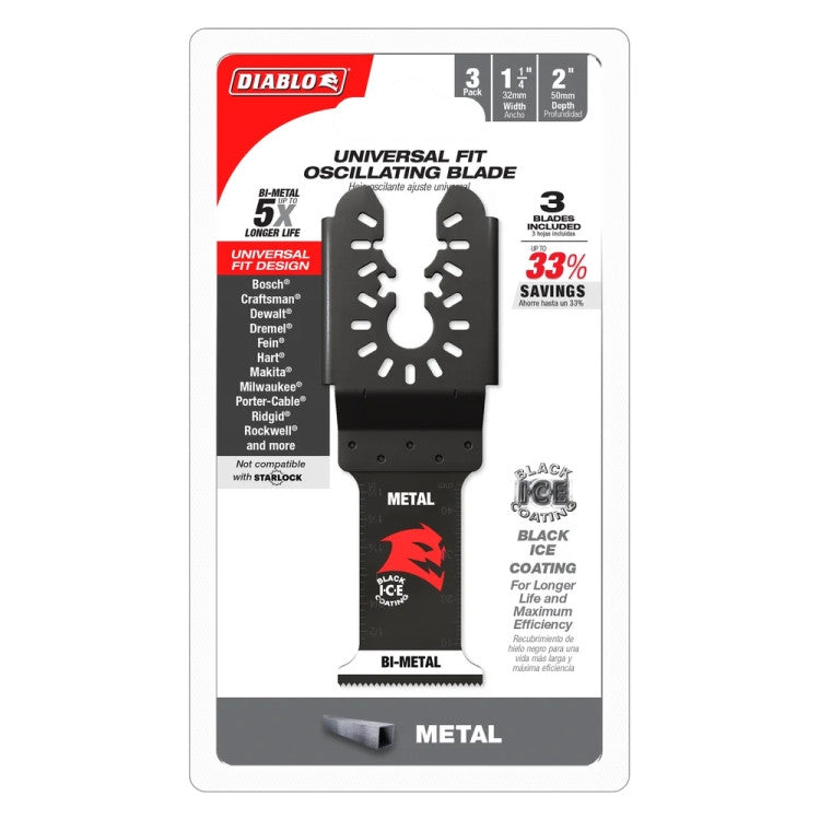 Diablo Steel Demon Bi-Metal Oscillating Blade for Metal 1-1/4" 3/Pack