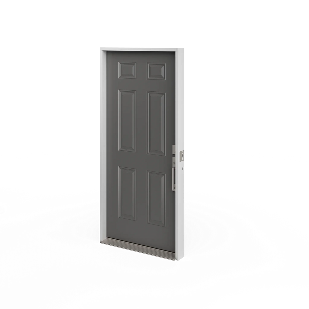 Masonite 32 in. x 80 in. Premium Primed Left-Hand Inswing 6-Panel Steel Prehung Front Door with No Brickmold