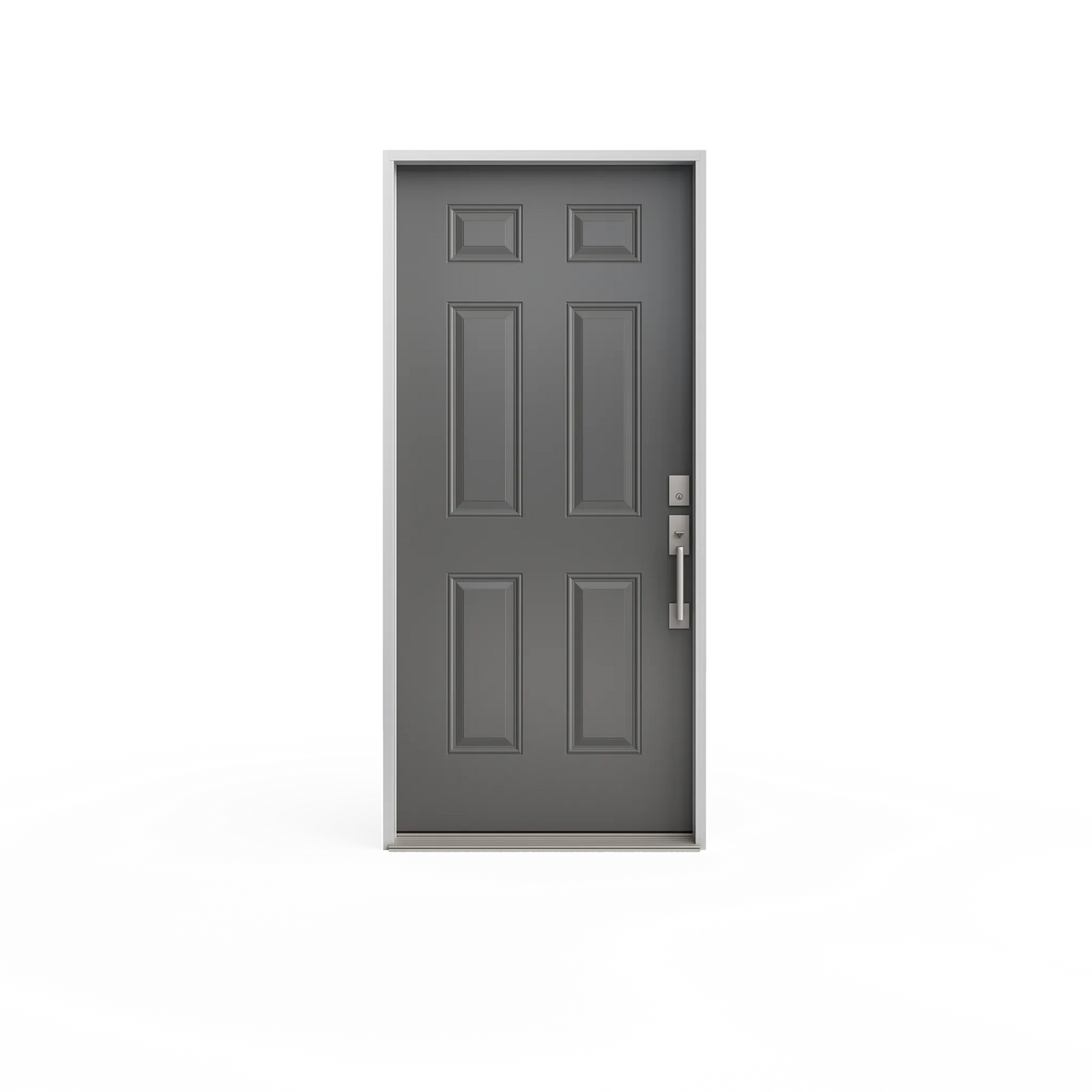 Masonite 32 in. x 80 in. Premium Primed Left-Hand Inswing 6-Panel Steel Prehung Front Door with No Brickmold