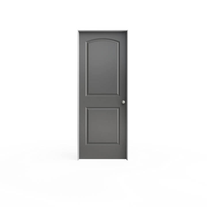 30 in. x 80 in. Masonite Solidoor Roman Smooth 2-Panel Round Top Solid Core Primed Composite Interior Door Slab