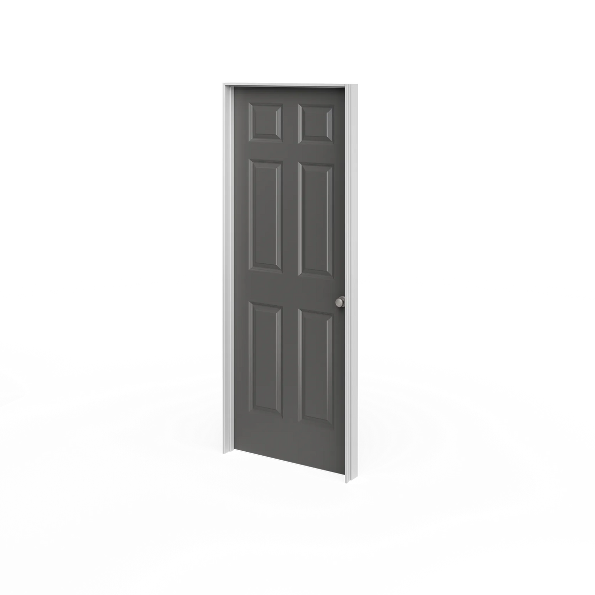 Masonite Traditional 30-in x 80-in 6-Panel Hollow Core Primed Molded Composite Right-Hand Inswing/Outswing Single Prehung Interior Door