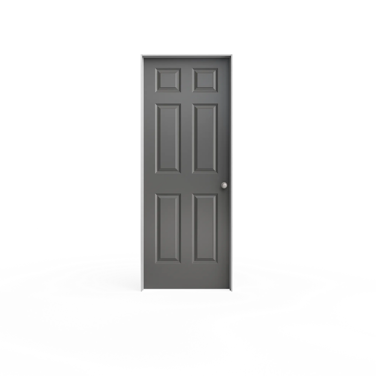 Masonite Traditional 30-in x 80-in 6-Panel Hollow Core Primed Molded Composite Right-Hand Inswing/Outswing Single Prehung Interior Door