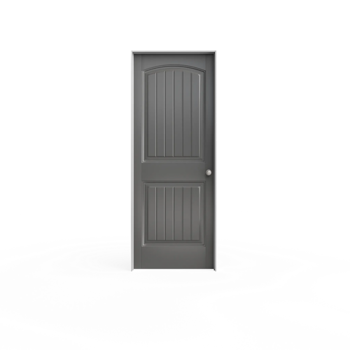 Masonite 30 in. x 80 in. Solidoor Cheyenne Smooth 2-Panel Camber Top Plank Solid Core Primed Composite Interior Door Slab