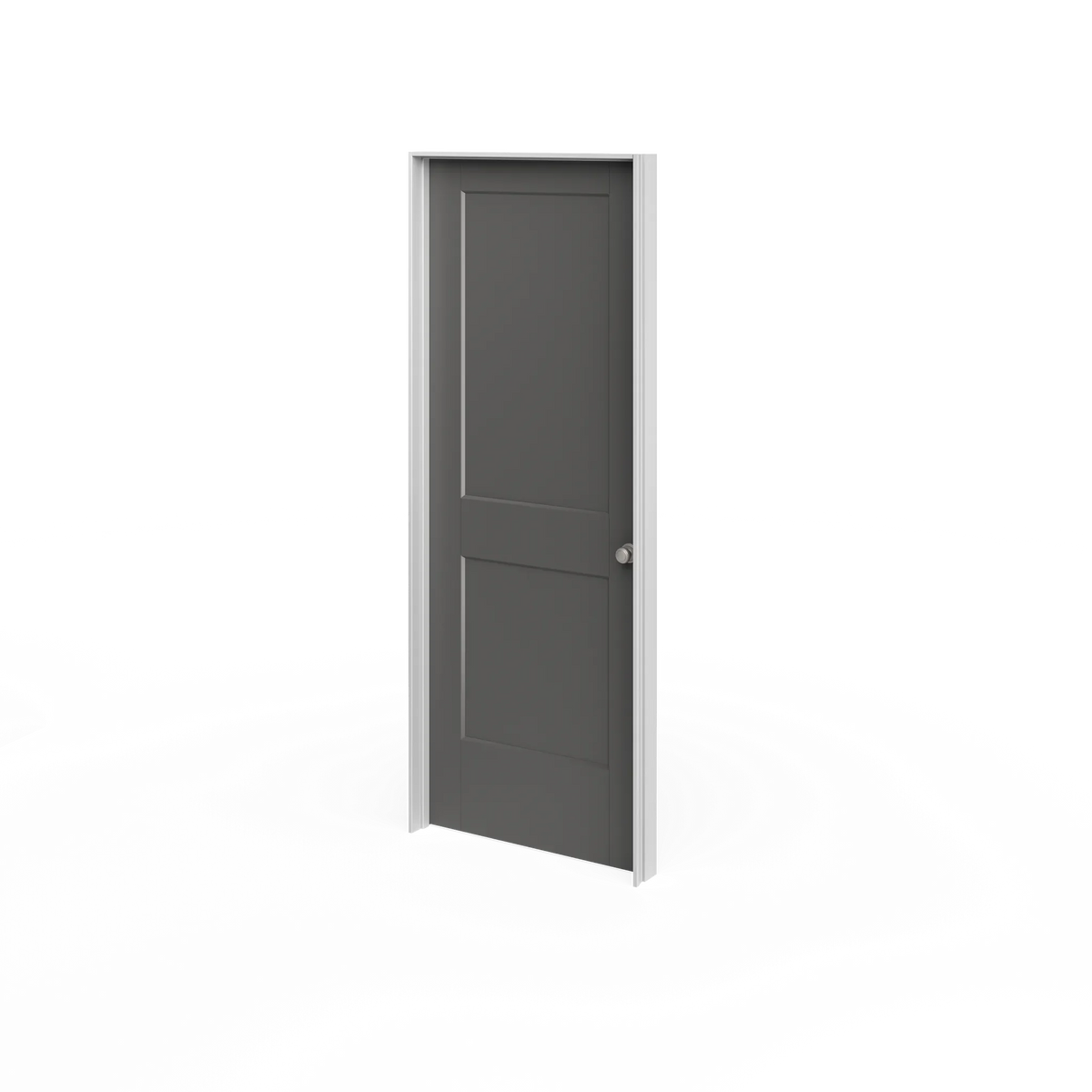Masonite Logan 36-in x 80-in Primed White 2-Panel Square Solid Core Primed Molded Composite Left Hand Inswing/Outswing Single Prehung Interior Door