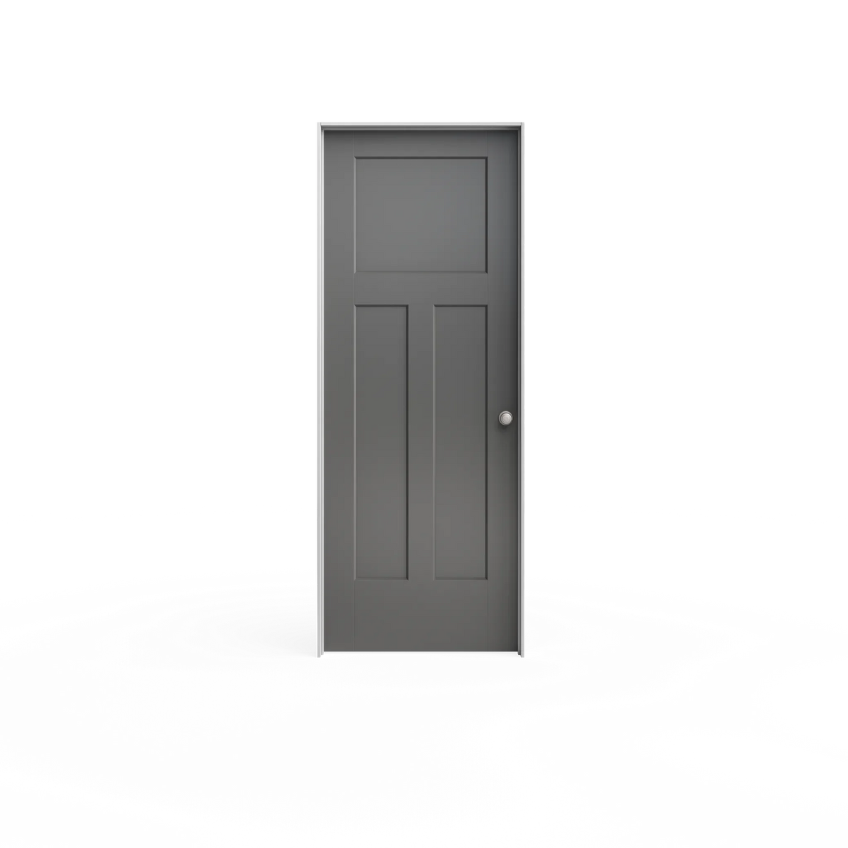 Masonite Winslow 24-in x 80-in 3-Panel Craftsman Solid Core Primed Molded Composite Left Hand Inswing/Outswing Single Prehung Interior Door