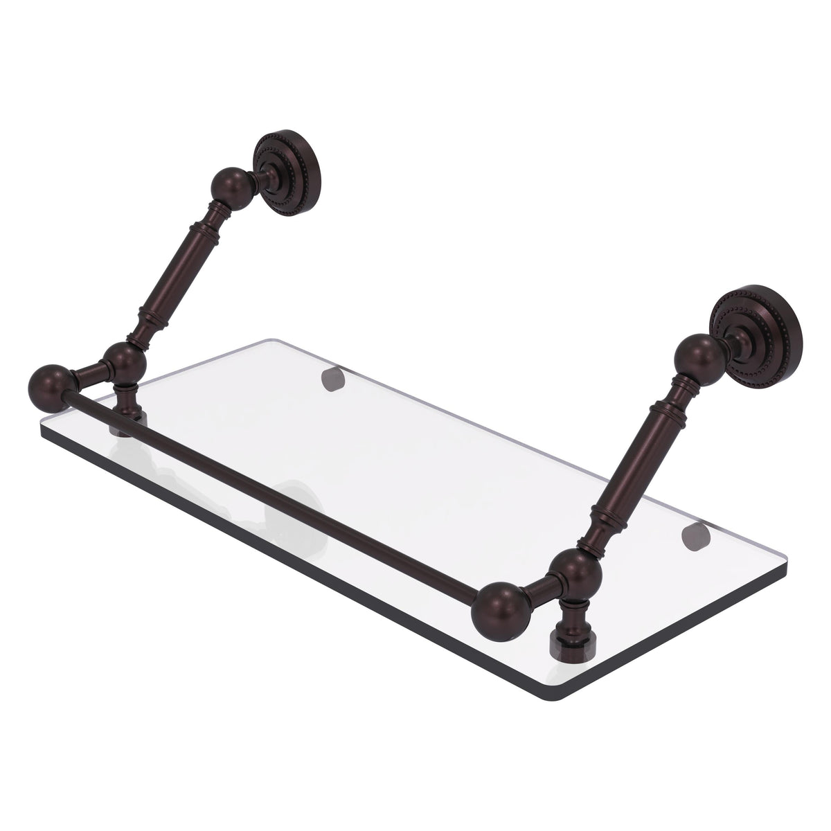 Allied Brass Dottingham Matte White 1-Tier Brass Wall Mount Bathroom Shelf