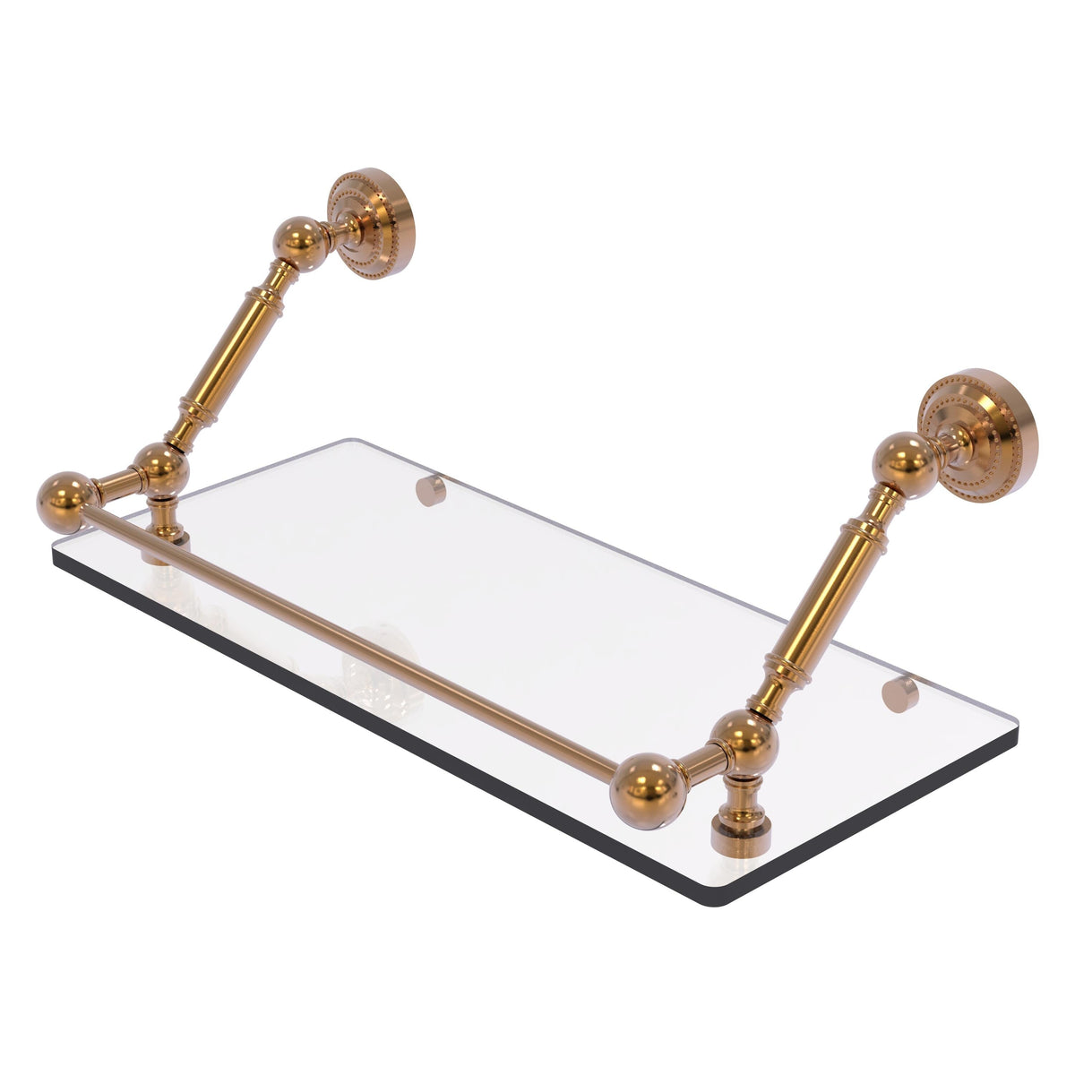 Allied Brass Dottingham Matte White 1-Tier Brass Wall Mount Bathroom Shelf