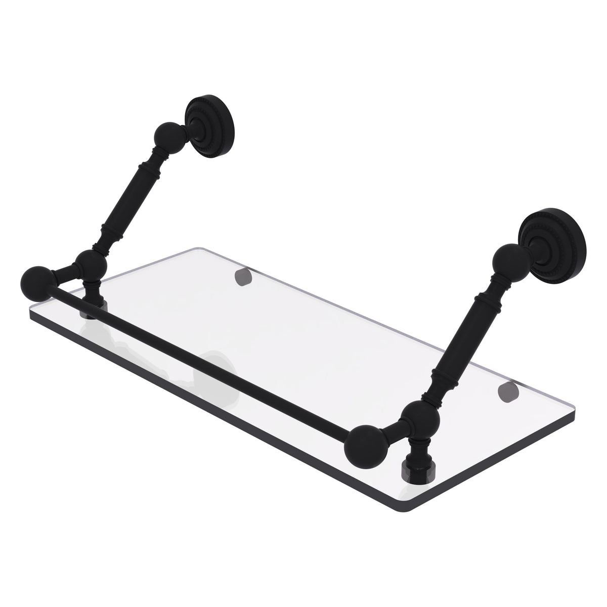 Allied Brass Dottingham Matte White 1-Tier Brass Wall Mount Bathroom Shelf