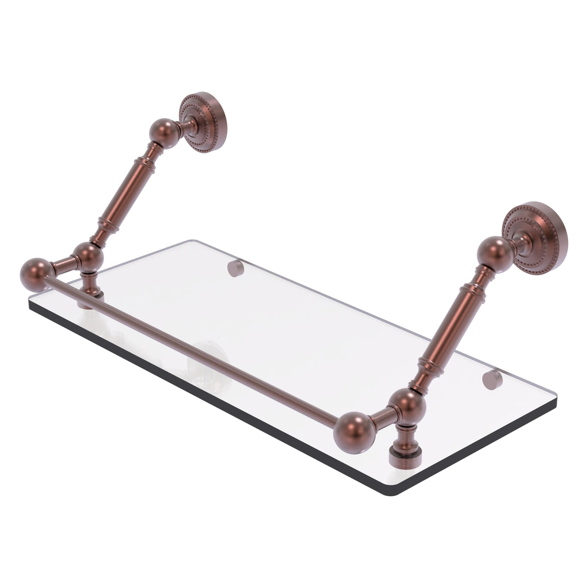 Allied Brass Dottingham Matte White 1-Tier Brass Wall Mount Bathroom Shelf