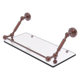 Allied Brass Dottingham Matte White 1-Tier Brass Wall Mount Bathroom Shelf