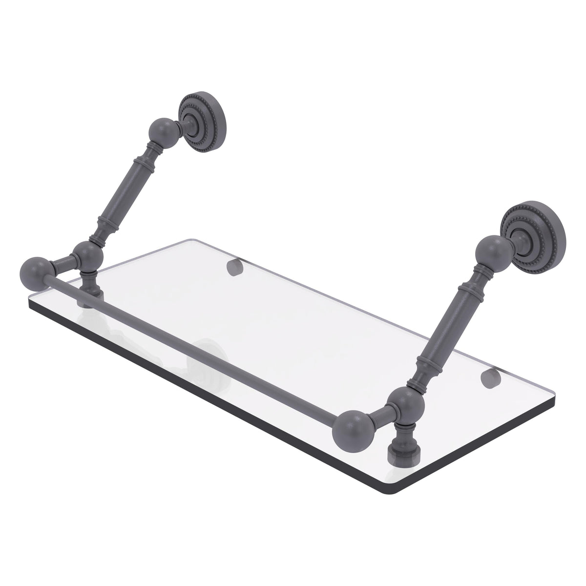 Allied Brass Dottingham Matte White 1-Tier Brass Wall Mount Bathroom Shelf
