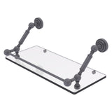 Allied Brass Dottingham Matte White 1-Tier Brass Wall Mount Bathroom Shelf