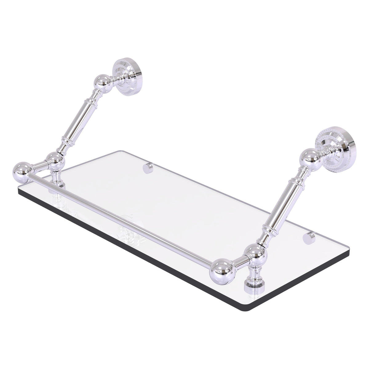Allied Brass Dottingham Matte White 1-Tier Brass Wall Mount Bathroom Shelf