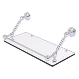 Allied Brass Dottingham Matte White 1-Tier Brass Wall Mount Bathroom Shelf