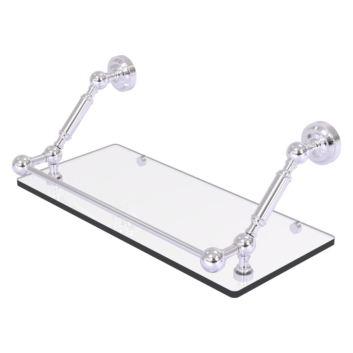 Allied Brass Dottingham Matte White 1-Tier Brass Wall Mount Bathroom Shelf