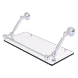 Allied Brass Dottingham Matte White 1-Tier Brass Wall Mount Bathroom Shelf