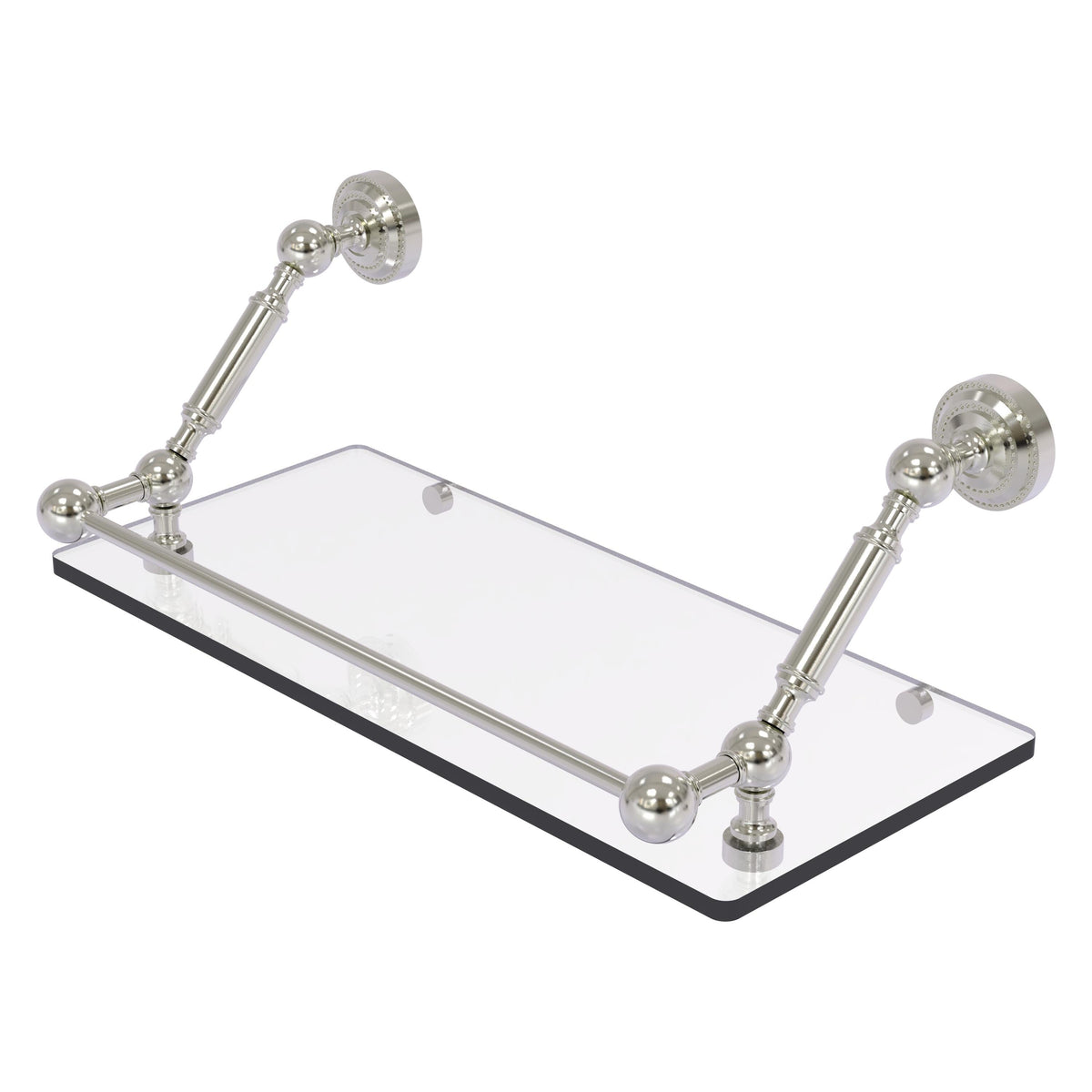 Allied Brass Dottingham Matte White 1-Tier Brass Wall Mount Bathroom Shelf