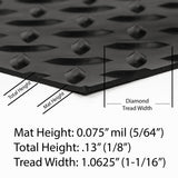 G-Floor Diamond Tread 5 ft. x 10 ft. Midnight Black Commercial Grade Vinyl Garage Flooring Cover and Protector
