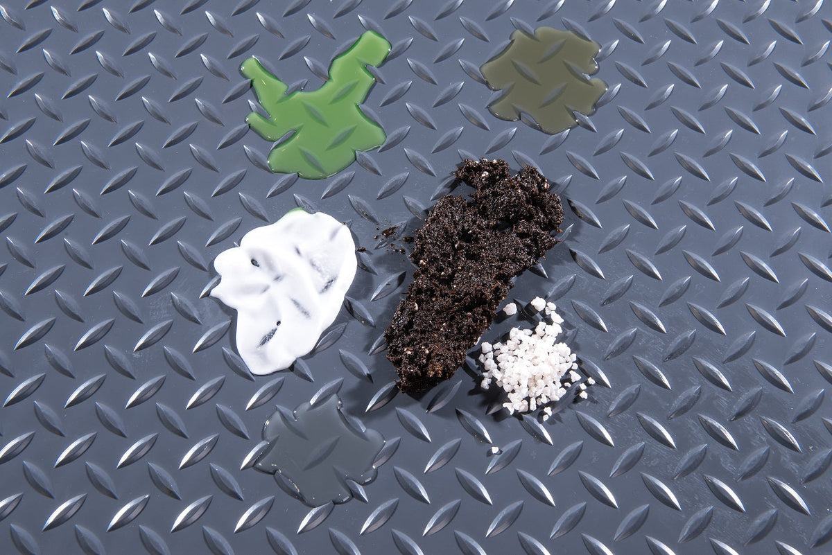 G-Floor Diamond Tread 7.5 ft x 17 ft Slate Grey Commercial-Grade Vinyl Garage Flooring Cover and Protector