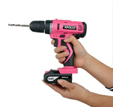 Apollo Tools 10.8-Volt Lithium-Ion 3/8 in. Pink Cordless Drill with 30-Piece Accessory Set