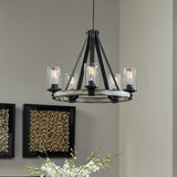 Kichler Barrington 5-Light Anvil Iron and Distressed Antique Grey Rustic Chandelier