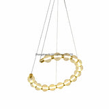 Dlss New Design Indoor Gold LED Glass Ball Round Rings Chandelier