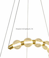 Dlss New Design Indoor Gold LED Glass Ball Round Rings Chandelier
