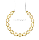 Dlss New Design Indoor Gold LED Glass Ball Round Rings Chandelier