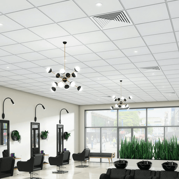 Armstrong Ceilings Dune 48 in. x 24 in. White Smooth Drop Acoustic Panel Ceiling Tiles, 15/16 in. Grid, 8-Pack