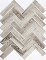 Emser Echo 14‑Pack Gray Wood Look Glass Mosaic Tile Border, 2" Hex on 12" x 14" Mesh
