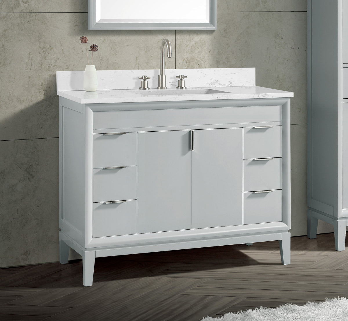 Avanity Emma 42-in Dove Gray Bathroom Vanity Cabinet