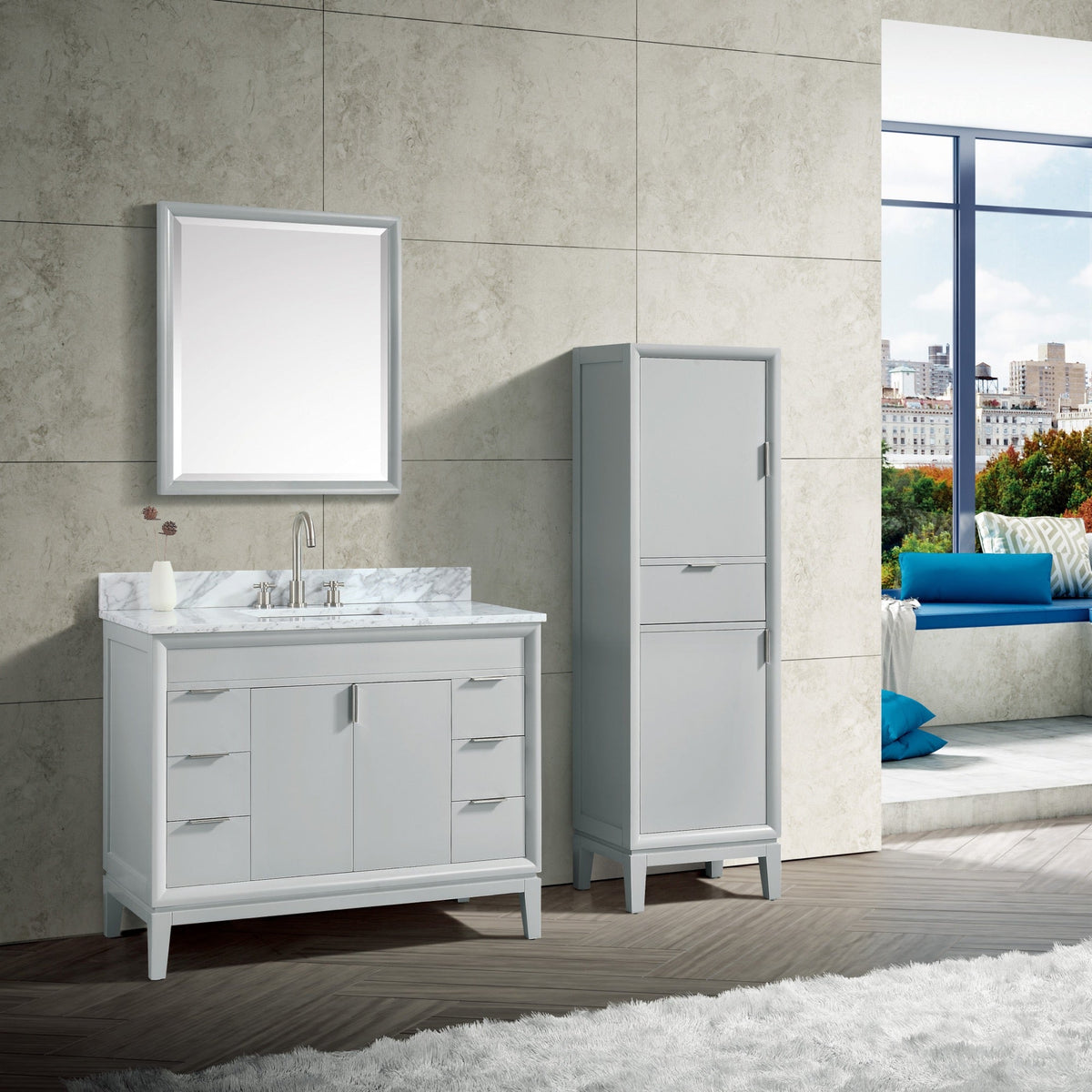 Avanity Emma 42-in Dove Gray Bathroom Vanity Cabinet