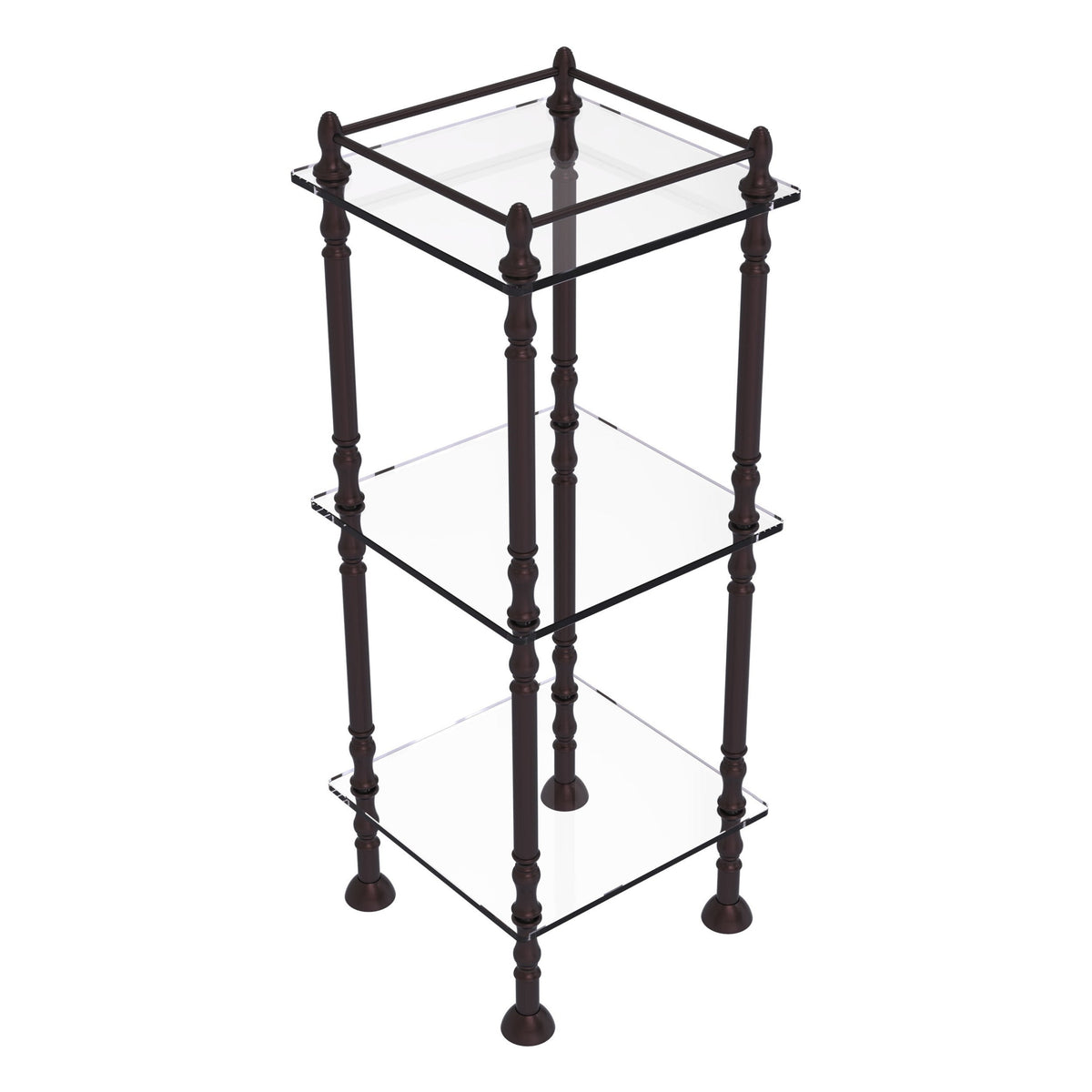 Allied Brass Three Tier Etagere with 14-in x 14-in Shelves in Satin Brass