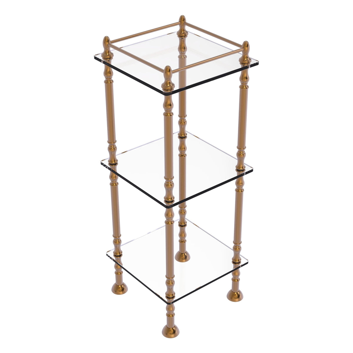 Allied Brass Three Tier Etagere with 14-in x 14-in Shelves in Satin Brass