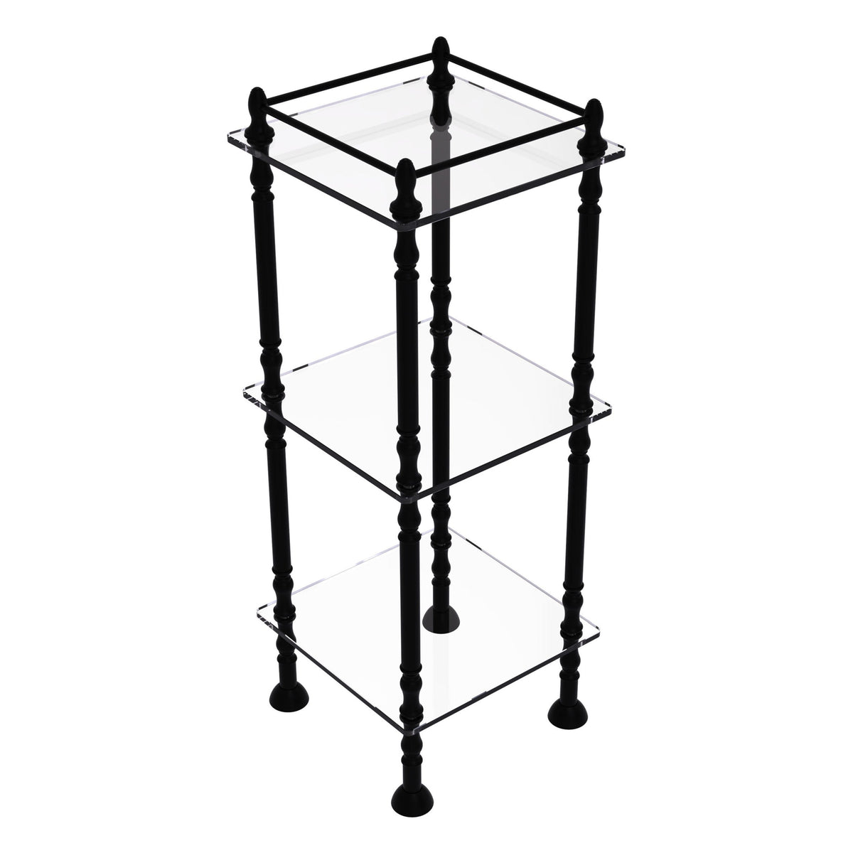 Allied Brass Three Tier Etagere with 14-in x 14-in Shelves in Satin Brass