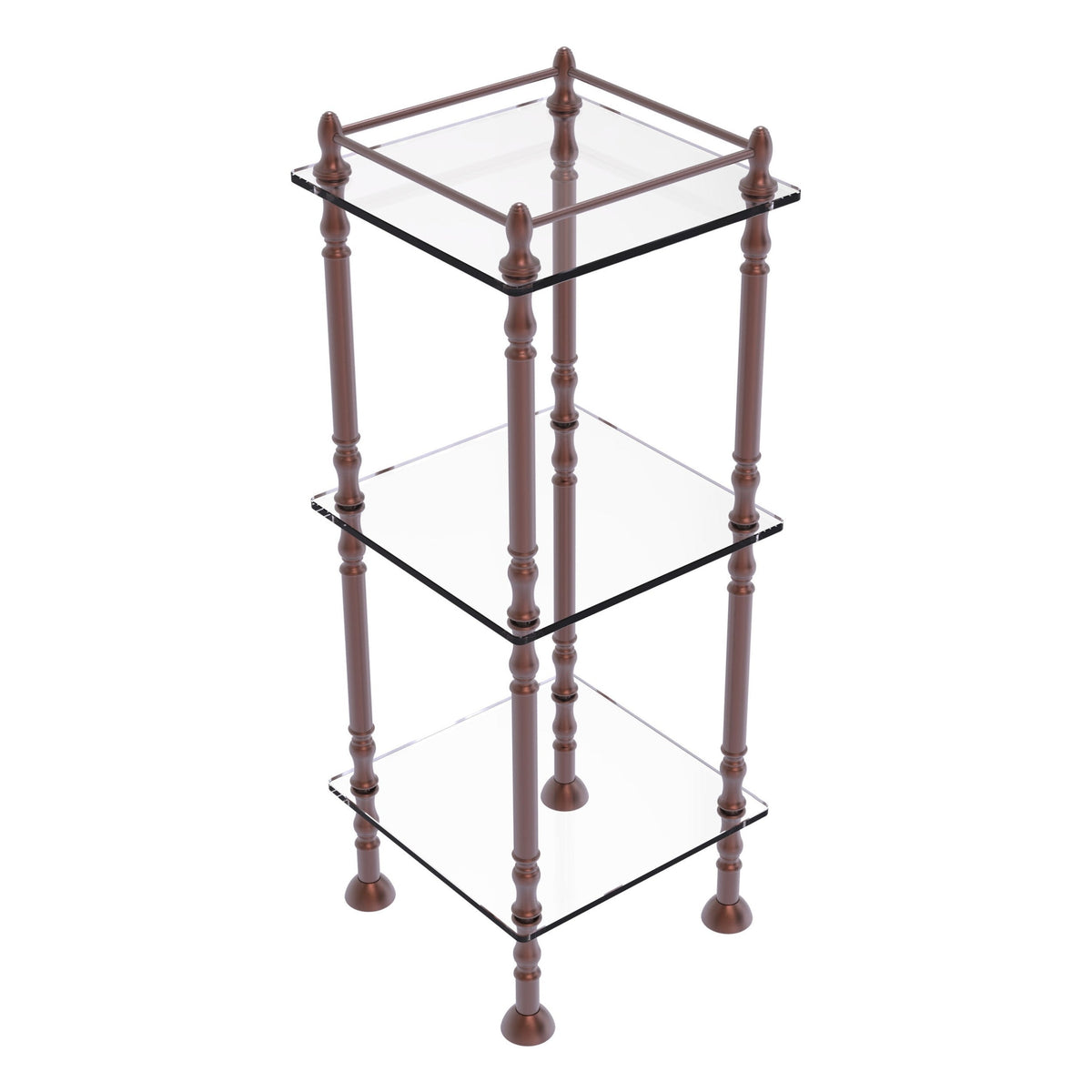 Allied Brass Three Tier Etagere with 14-in x 14-in Shelves in Satin Brass