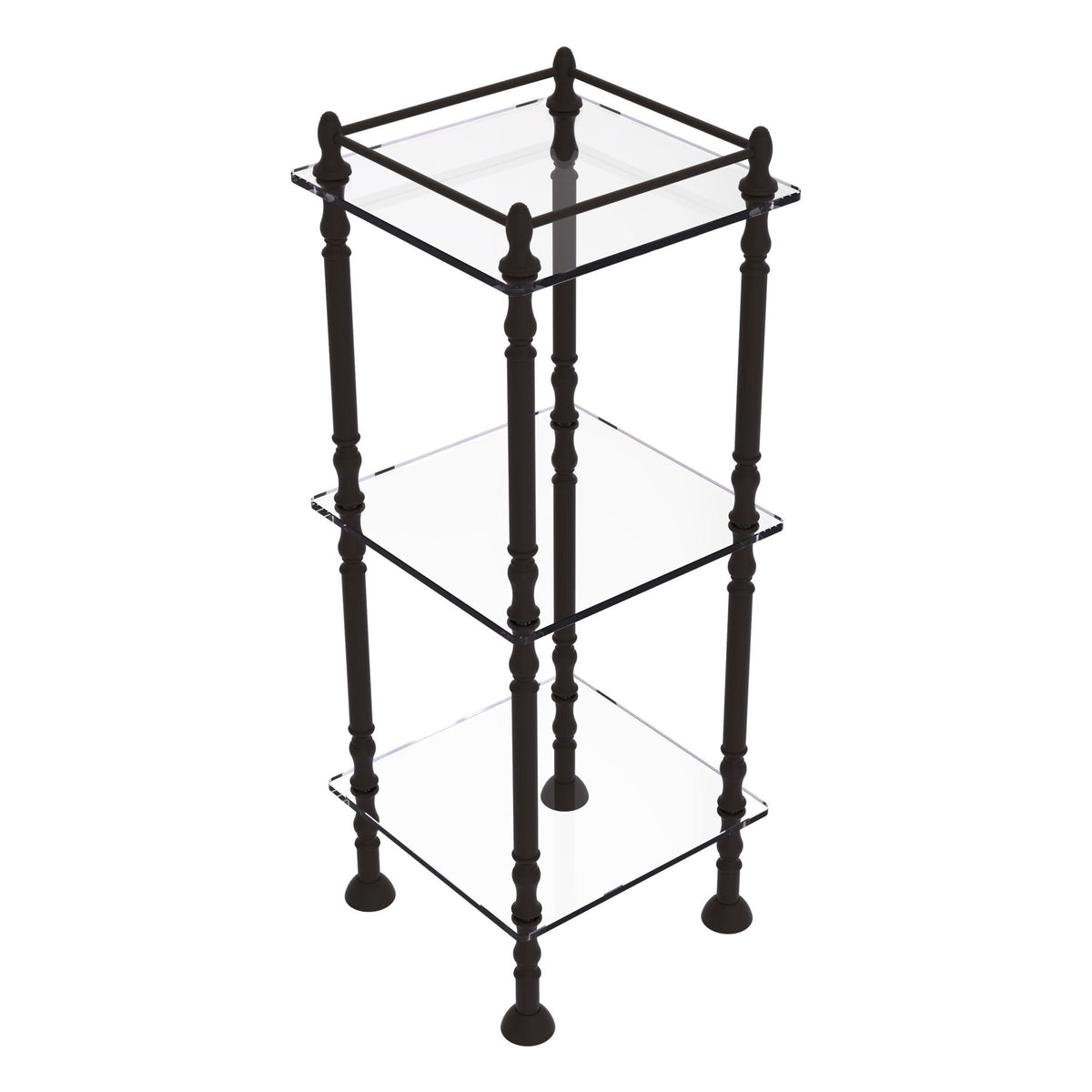 Allied Brass Three Tier Etagere with 14-in x 14-in Shelves in Satin Brass