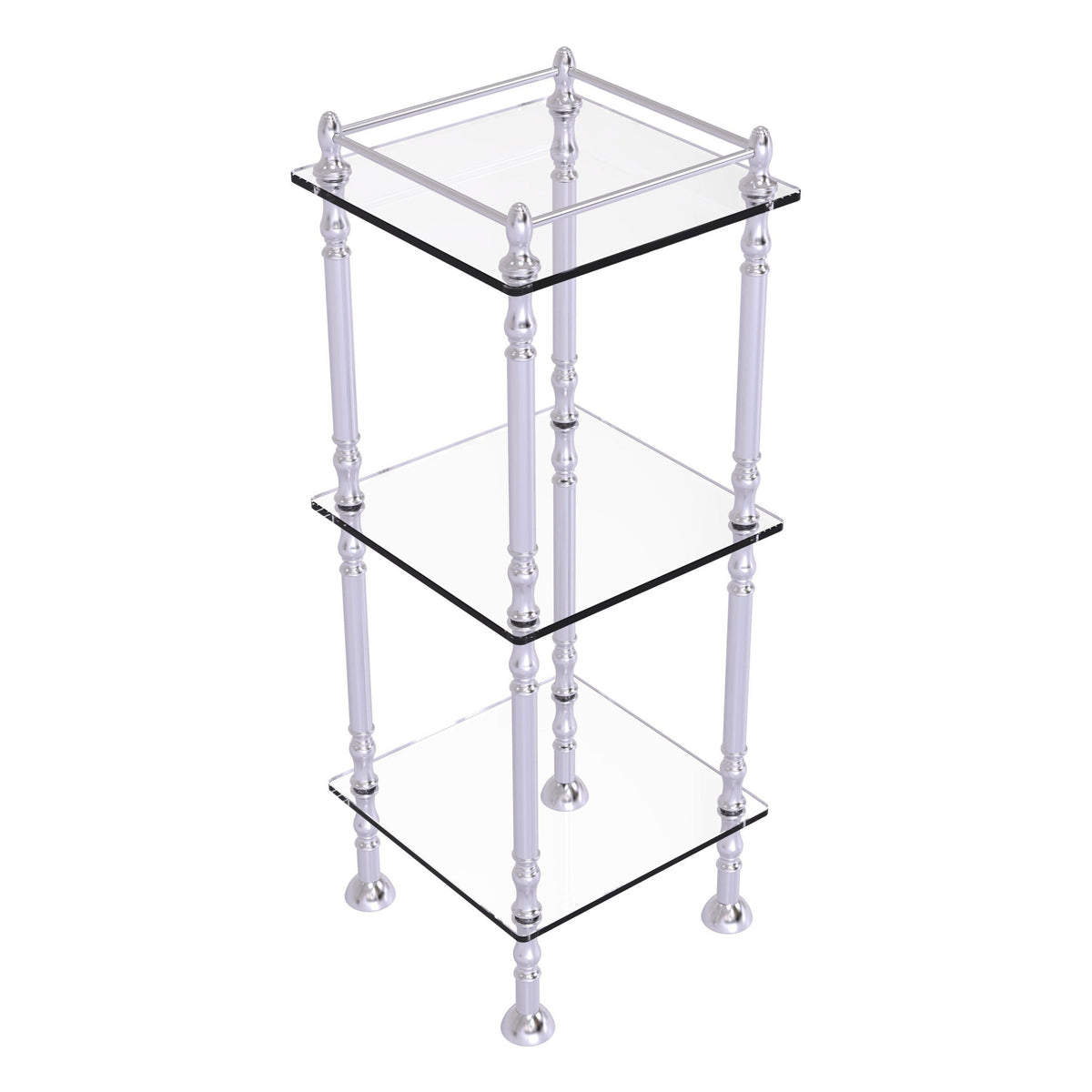 Allied Brass Three Tier Etagere with 14-in x 14-in Shelves in Satin Brass