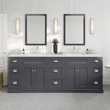 Eviva Epic 84 in. W x 22 in. D x 34 in. H Double Bathroom Vanity, Charcoal Gray, White Quartz Top, White Undermount Sinks