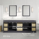Eviva Epic 84 in. W x 22 in. D x 34 in. H Double Bathroom Vanity, Charcoal Gray, White Quartz Top, White Undermount Sinks