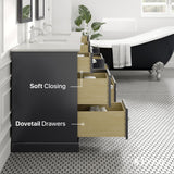 Eviva Epic 84 in. W x 22 in. D x 34 in. H Double Bathroom Vanity, Charcoal Gray, White Quartz Top, White Undermount Sinks
