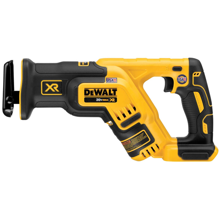DEWALT 20-Volt MAX XR Cordless Brushless Compact Reciprocating Saw Kit with Two 5.0Ah Batteries, Charger and Bag