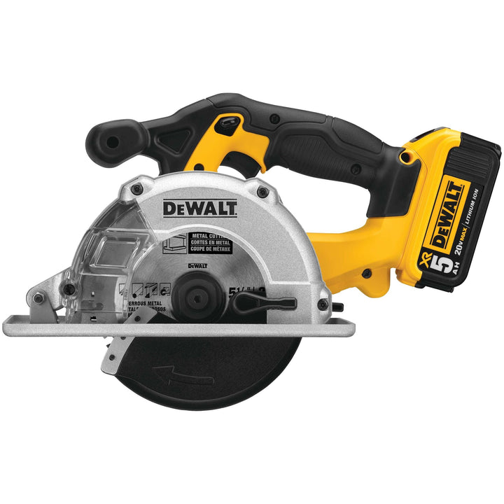 DEWALT 20V MAX Lithium-Ion Cordless 5-1/2 in. Metal Cutting Circular Saw Kit with Bonus 6.0Ah Battery Pack