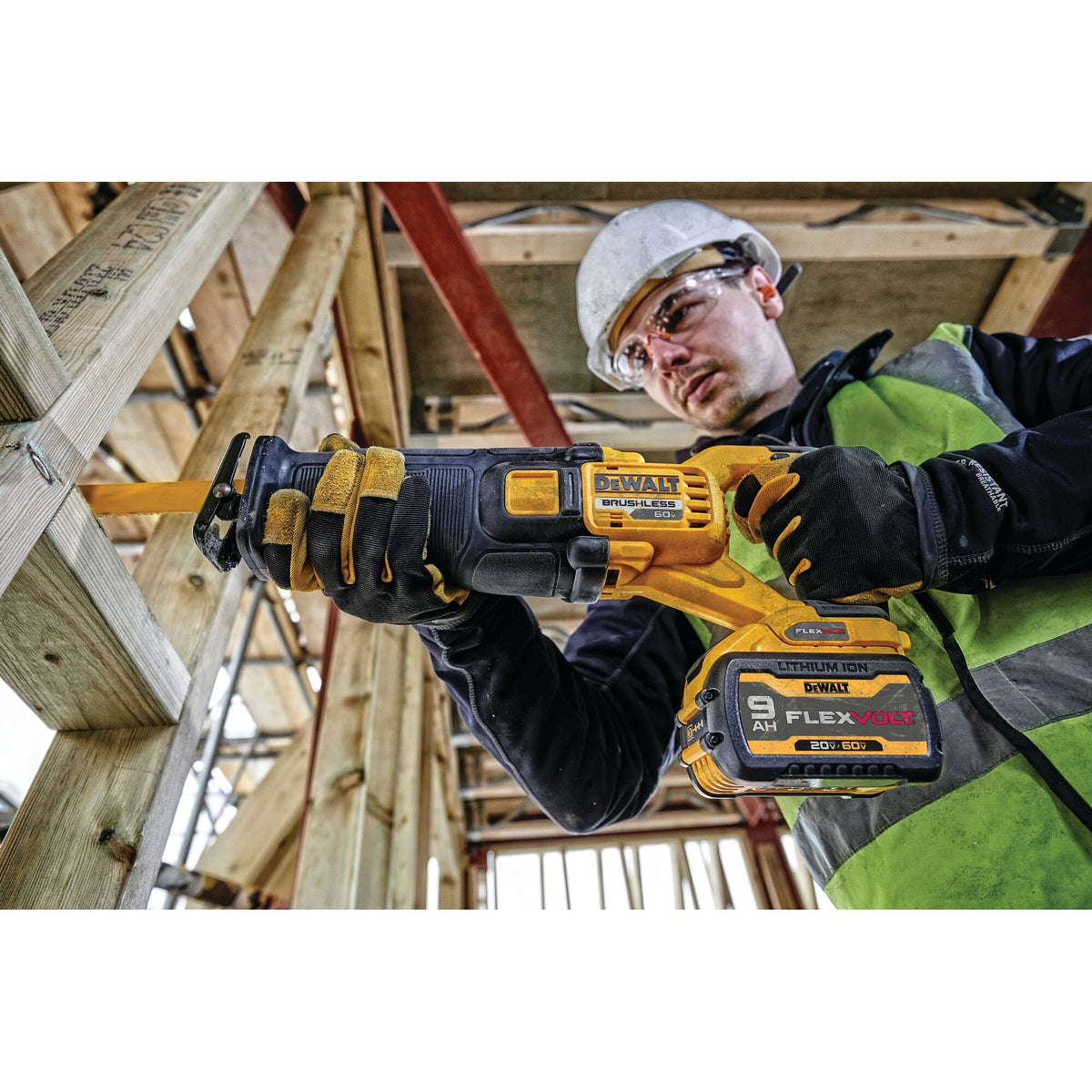 DEWALT FLEXVOLT 60V MAX Brushless Cordless Reciprocating Saw Kit with (2) Batteries and Bonus 1/2 in. Impact Wrench