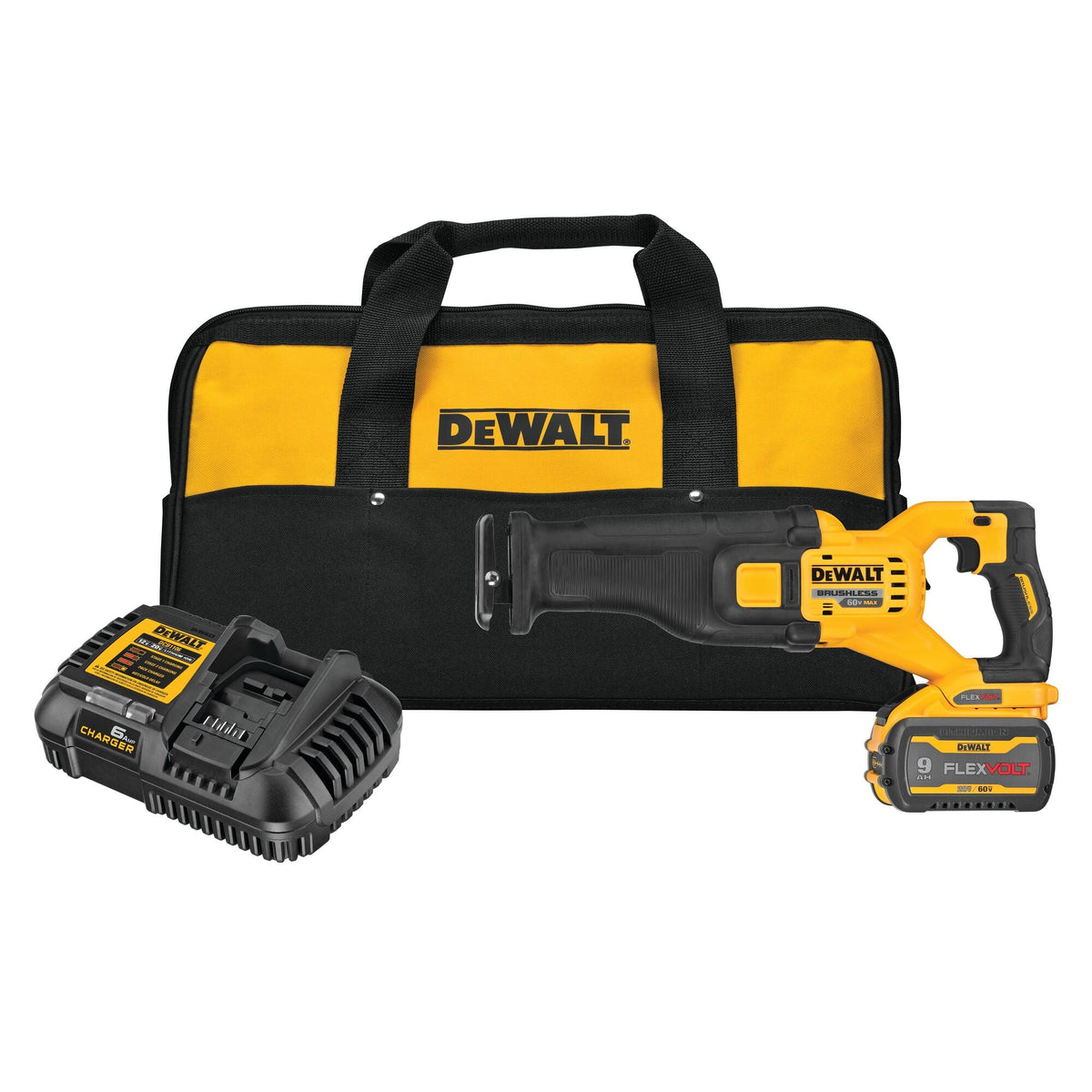 DEWALT FLEXVOLT 60V MAX Brushless Cordless Reciprocating Saw Kit with (2) Batteries and Bonus 1/2 in. Impact Wrench